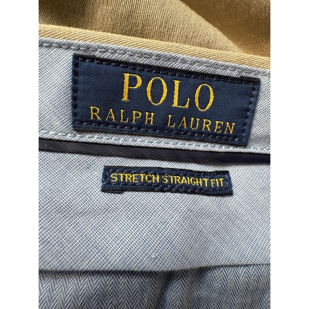 Mens Polo Ralph Lauren Stretch‎ Straight Fit Pants Chino Kakie 36x34 - Picture 2 of 11